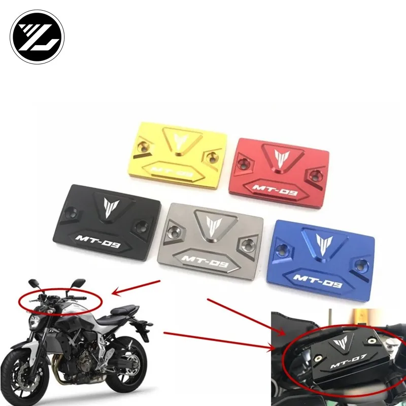 

New for yamaha mt 09 mt-09 2014 2015 cnc front brake fluid reservoir cover cap with logo mt09 motorcycle accessories