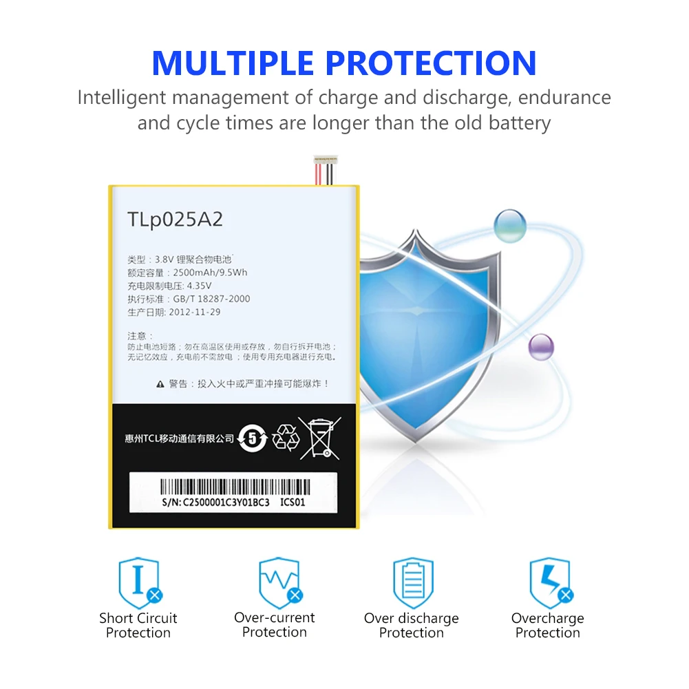 2500mAh TLp025A1 TLp025A2 Аккумулятор для Alcatel One Touch Pop 3 (5 5) 5054A OT 5054 5054T 5054D 5054X