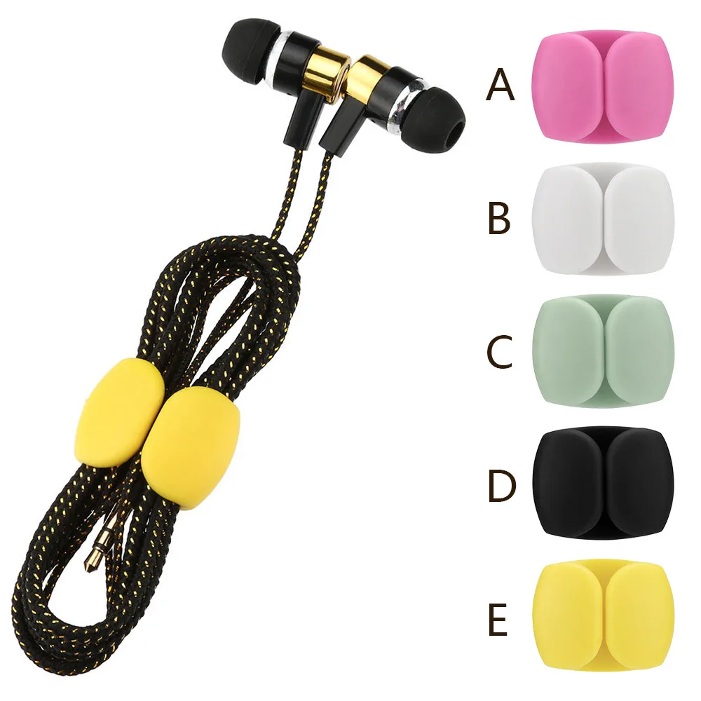 

4PC Magnet Coil Earphone Cable Winder Headset Type Bobbin Winder Hubs Cord Holder Cable Wire Organizer Winder protector cable