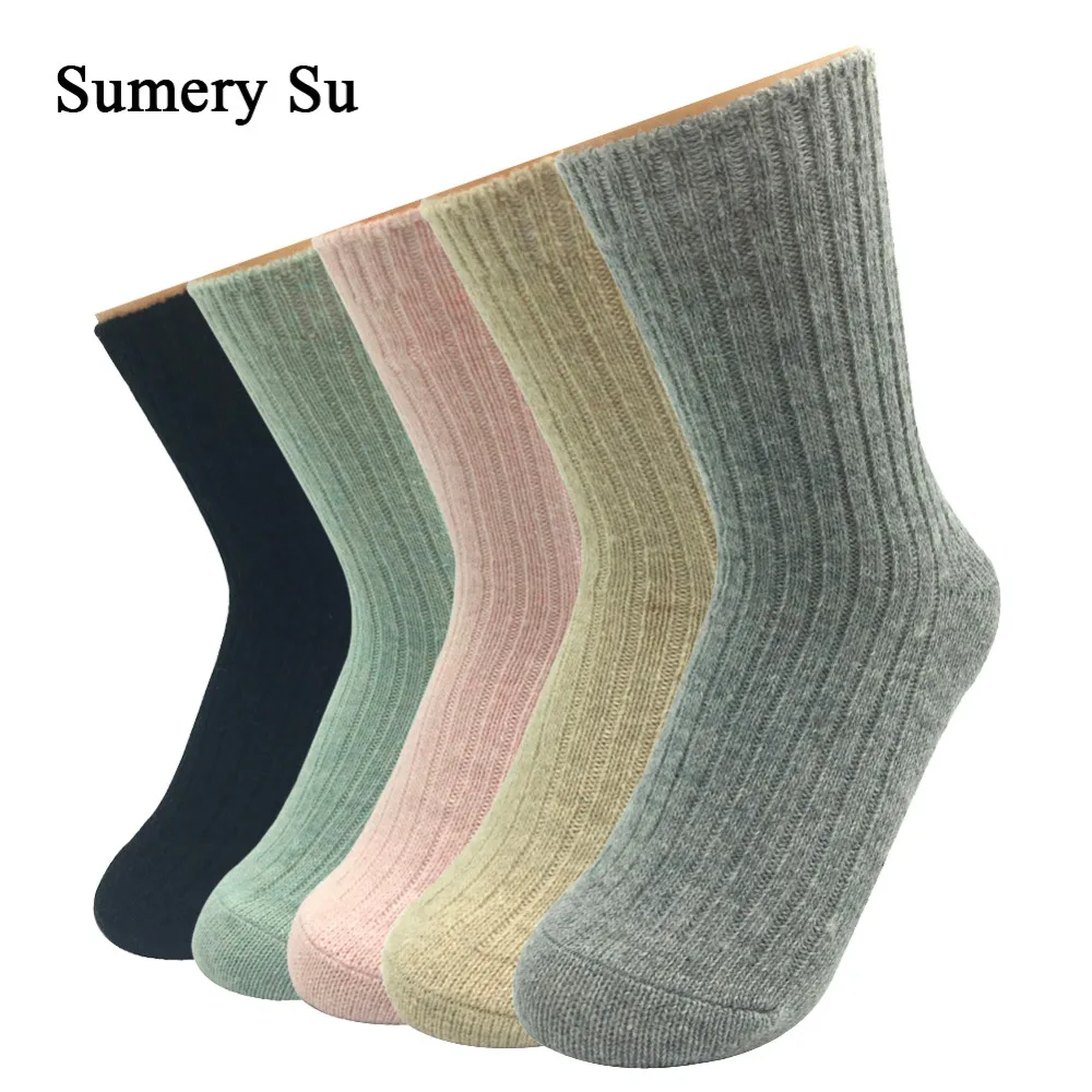 

5 Pairs/Lot Wool Socks Women Thick Winter Warm Cashmere Socks Ladies Girls