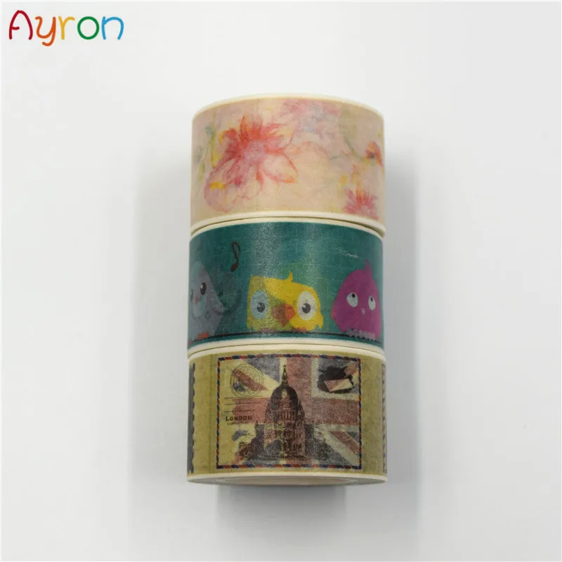 

25mm X 10m Japanese Washi Tape Decorative Retro stamps Tape Decorative Tapes Scrapbook Paper Masking Sticker Set Photo Album