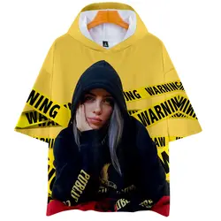 2019 певица Billie Eilish альбома, когда мы все заснуть, где мы идут? С капюшоном с коротким рукавом Для мужчин/Для женщин Harajuku горячая Распродажа