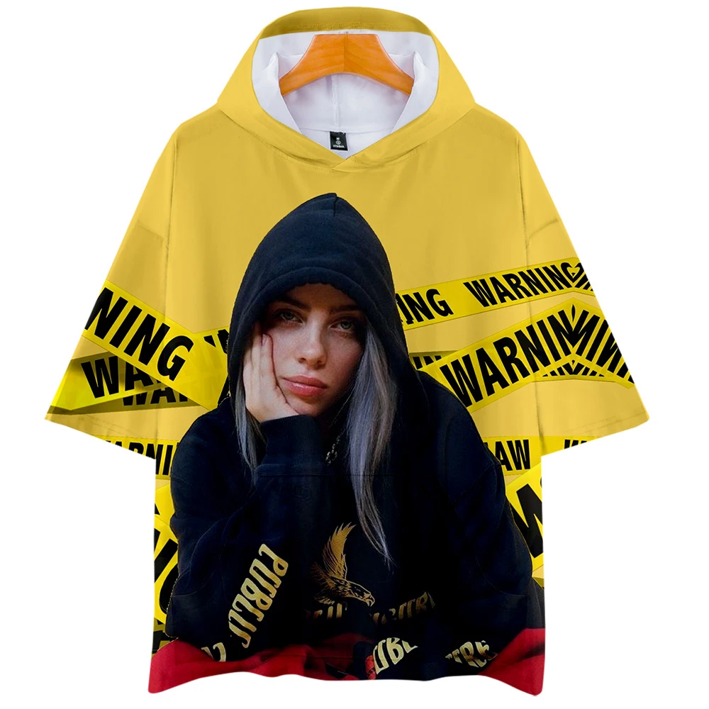 

2019 singer Billie Eilish album When We All Fall Asleep, Where Do We Go Hooded Short sleeve Men/Women Harajuku hot sale Clothes