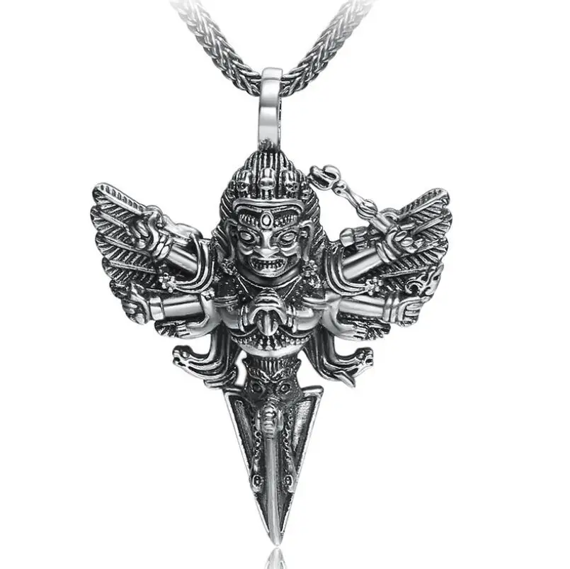 925 Sterling Silver Jewelry Retro God Male Pendant (FGL)Pendants