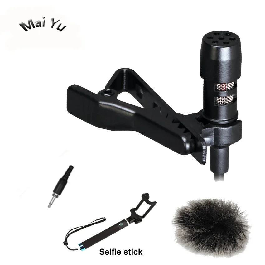 Professional Lapel Condenser Microphone Lavalier Microfone for Car Amplifier Recording 3.5mm Male Screw Jack