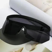 MINCL/супер большой футуристический негабаритный щит козырек Солнцезащитные очки с плоским верхом зеркальные моно линзы Модные женские солнцезащитные очки с металлической оправой NX