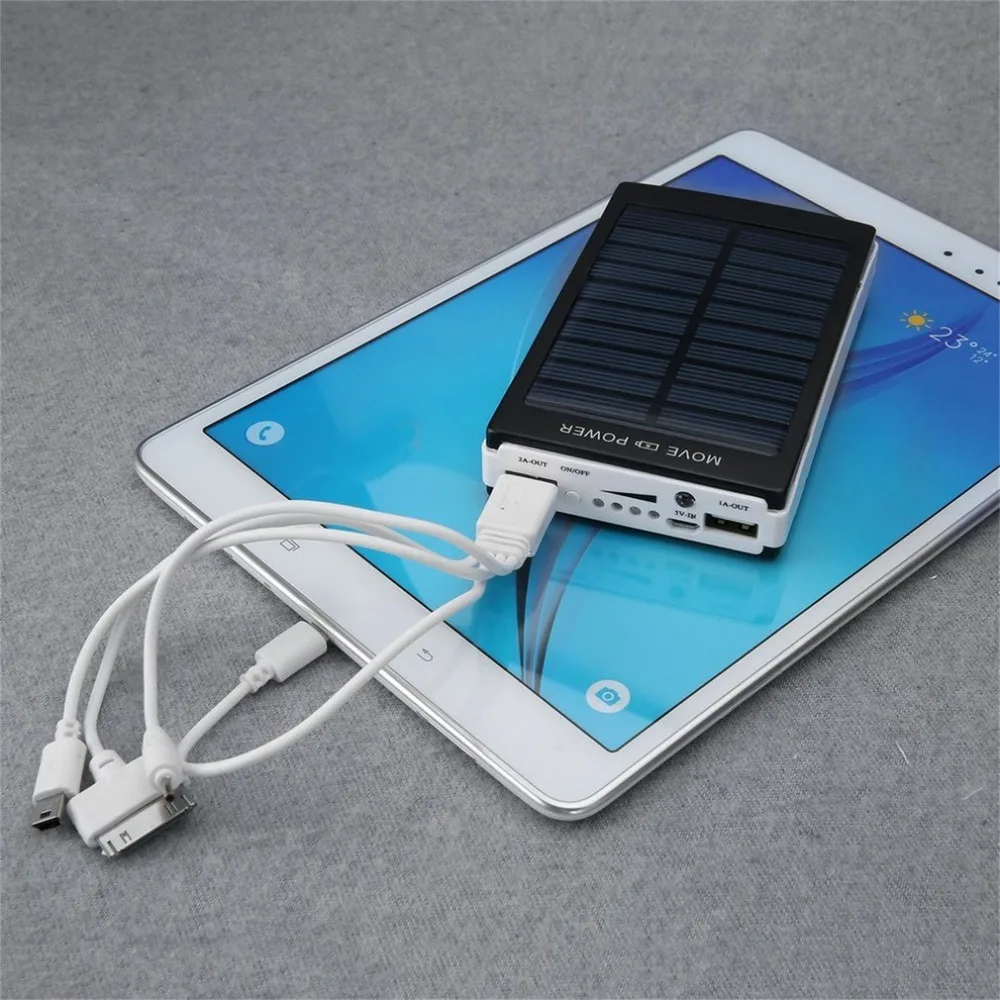 

Solar Power Bank 50000mAh Bateria External Dual USB LED External Mobile Phone Battery Charger Backup Powerbank Toiletry Kits hot