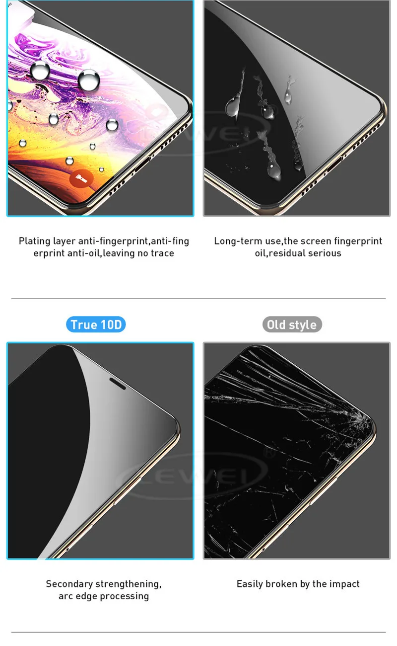 Mambaman 10D Full Cover Protection Glass on the For iPhone 7 8 Glass iPhone XR XS Max Tempered Glass For iPhone X 6 Plus Screen Protector (2)