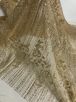 

5yard/lot african glitter lace fabric David-10.1429 embroidered tulle lace with glued glitter for party dress