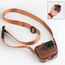 Для GoPro Hero7/6/5 черная сумка для камеры PU кожаная сумка для камеры чехол с плечевым ремнем для Go Pro Hero (2018) 7 6 5 Cam аксессуары