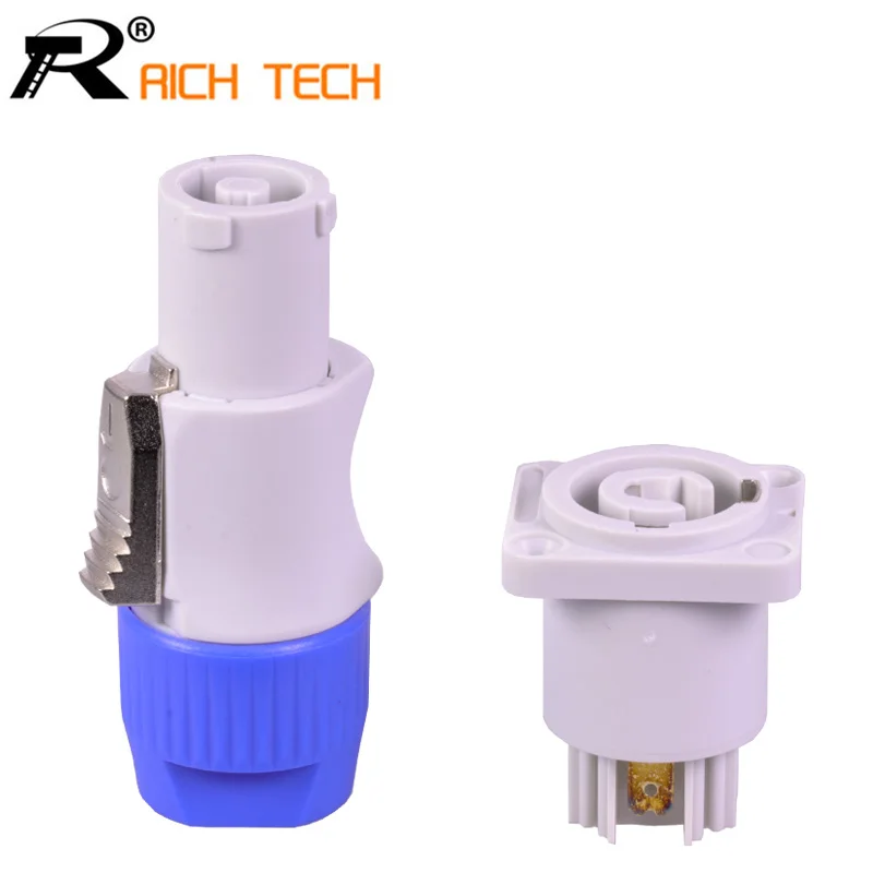 

1 Set 3 Pin Powercon Light Power Plug+Socket Speakon Connector Male+Female NAC3FCA+NAC3MPA-1 Chassis Panel Mount Power Adapter