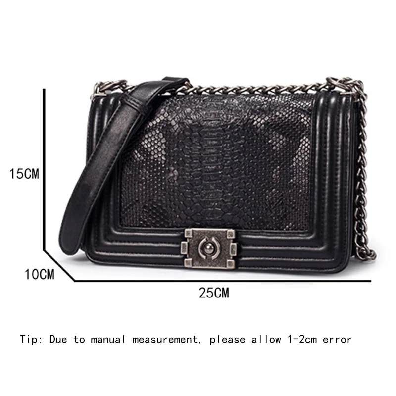 Women Crocodile PU Leather Messenger Bag Luxury Handbags Female Designer Shoulder Bag Chain Shoulder Strap Flap Bags SS0300 (17)