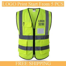 Защитный жилет в мужской безрукавки высокая видимость светоотражающий безрукавка Летний жилет с принтом логотипа