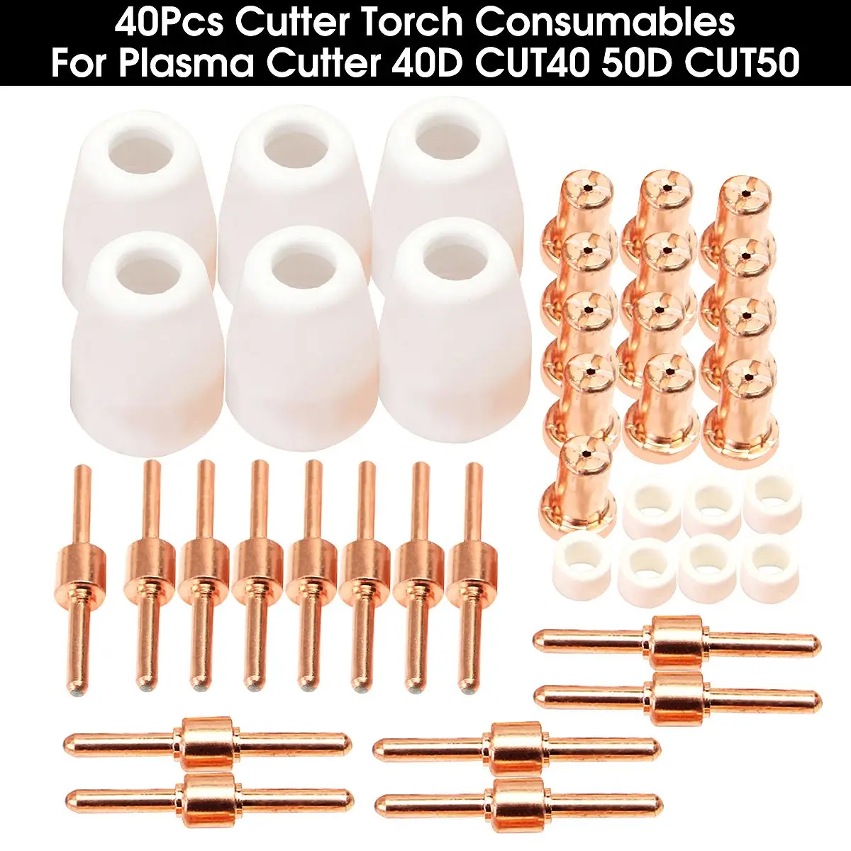 40PCS Consumables For Plasma Cutter 40D CUT40 50D CUT50 New Arrival