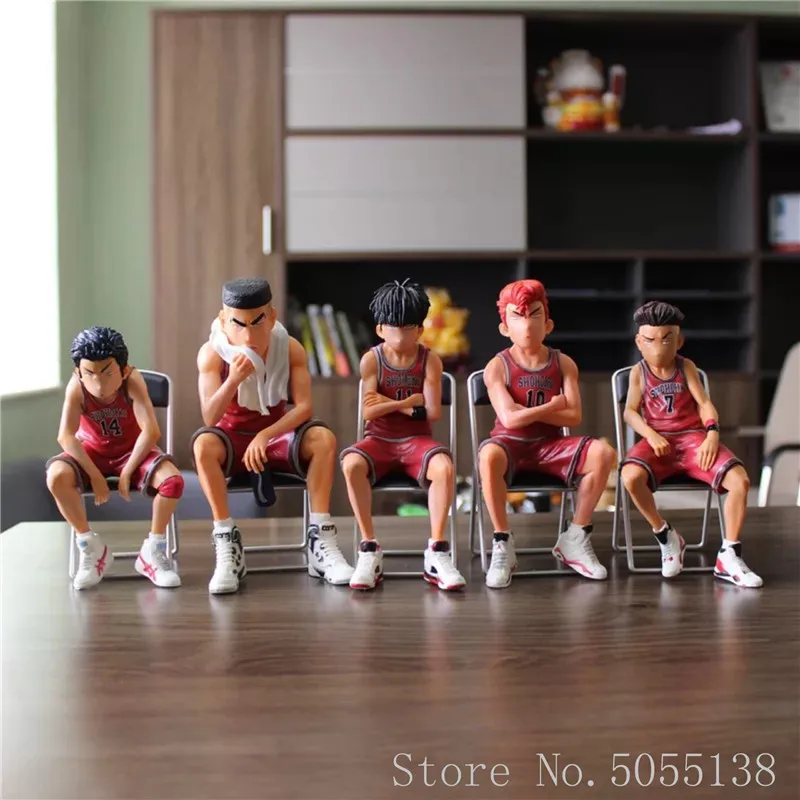 Slamdunk Figures Anime Takenori Akagi Hanamichi Seating Sit on the bench  Style SHOHOKU Basketball Team Action Figures Figurine