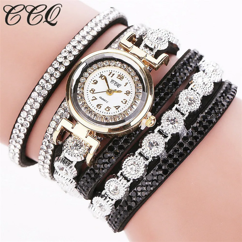 

CCQ Luxury Brand Womens Watches Analog Quartz Ladies Rhinestone Watch Bracelet Dress Ladies Wrist Watch Gifts orologio donna