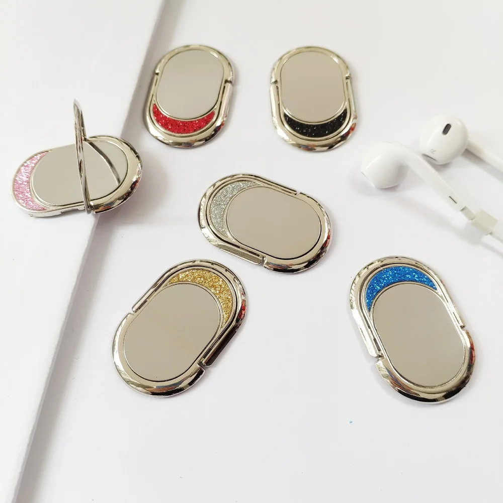 360 Degree Rotate Phone Holder Mirror Finger Ring Mobile Phone Stand Ultra-thin oval metal Holder For iPhoneX 8 Smartphone (9)
