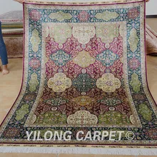 Yilong 5'x7 персидский шелковый ковер темно-синие vantage ручной работы традиционный Восточный ковер(1046