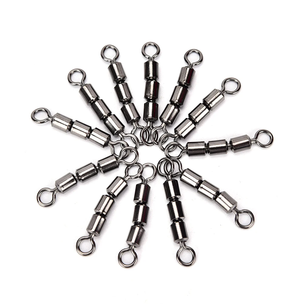 20PCS 3 links Rolling Swivel Barrel Fishing Barrel Bearing Rolling