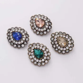 

DIY Antgold Plating Rhinestone Buttons Applique Sewing Jeans Shirt Ancient Button Plating Garment Accessory for Clothing Bags