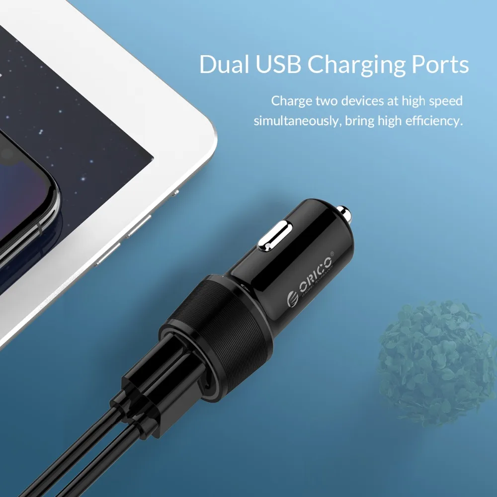ORICO شاحن سيارة USB صغير الانتاج المزدوج 15.5 W ماكس الهاتف المحمول شاحن سامسونج هواوي Xiaomi اللوحي