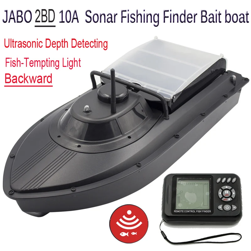 JABO 2BD 10A 2.4G Sonar Fishing Finder Bait boat with water depth