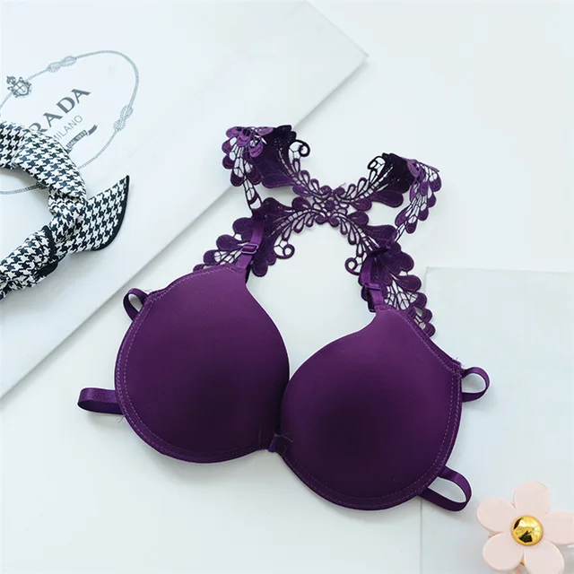 Best Offers נשים סקסית סגר קדמי תחרת Racer חזור Push Up Seamless חזיית Racerback חזייה 2017 Best Offers נשים סקסית סגר קדמי תחרת Racer חזור Push Up Seamless חזיית Racerback חזייה 2017