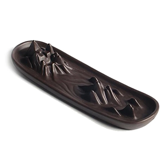  Hot Sale Ceramic mountain peak Boat Style Multifunction Incense Burner Stick Backflow Incense Holde