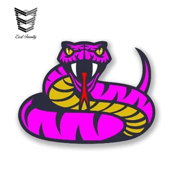 

EARLFAMILY 13cm x 9cm Angry Pink Snake Car Sticker Cartoon Reflective Car Styling Sticker Motorcycle Car Decal Accessories