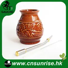 1 компл./лот нежный Аргентина Yerba Коврики в форме тыквы Керамика чашки с Коврики Bombilla соломы и щеточка для чистки