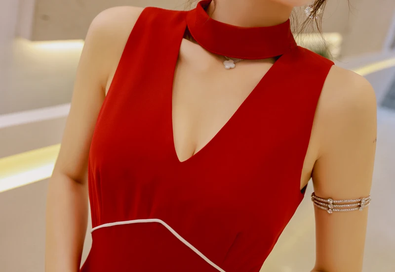 2019 Summer Red Jumpsuit for Women Full Length Chiffon Front Cut Hollow Out V-neck High Street Wide Leg Jumpsuits 2019 Summer Red Jumpsuit for Women Full Length Chiffon Front Cut Hollow Out V-neck High Street Wide Leg Jumpsuits