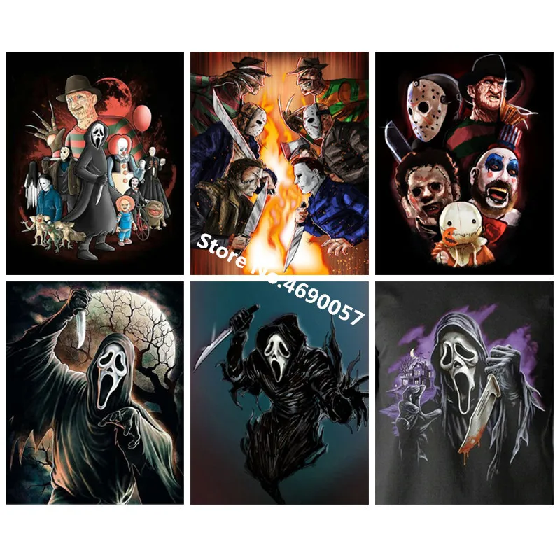 

Full Square/Round Drill 5D DIY Diamond Painting "Horror Hero Scream" Diamond Embroidery Cross Stitch Mosaic Special Gift