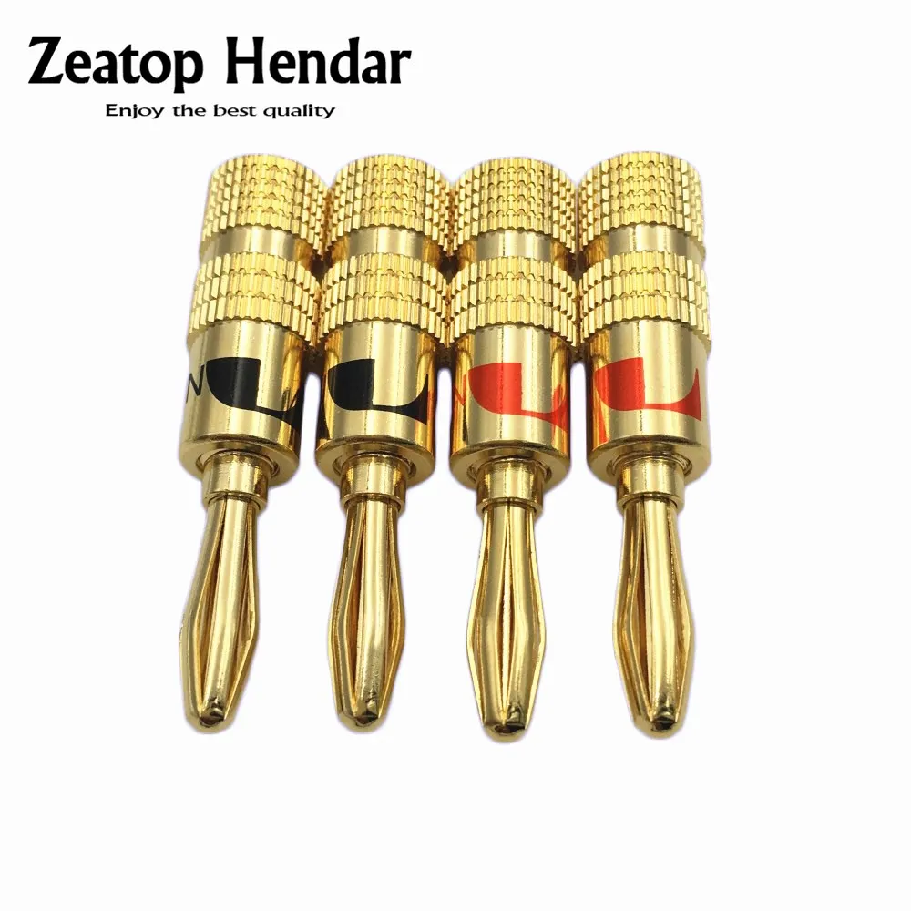 

4Pcs High Quality 4mm Nakamichi Banana Male Plug for Video Speaker Copper Adapter Audio Connector Gold Plated