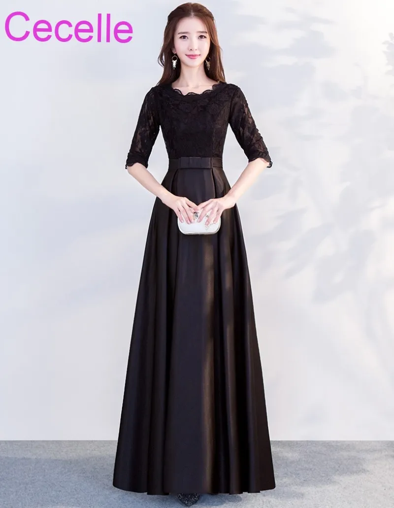 Modest Black Dresses With Sleeves Sale ...