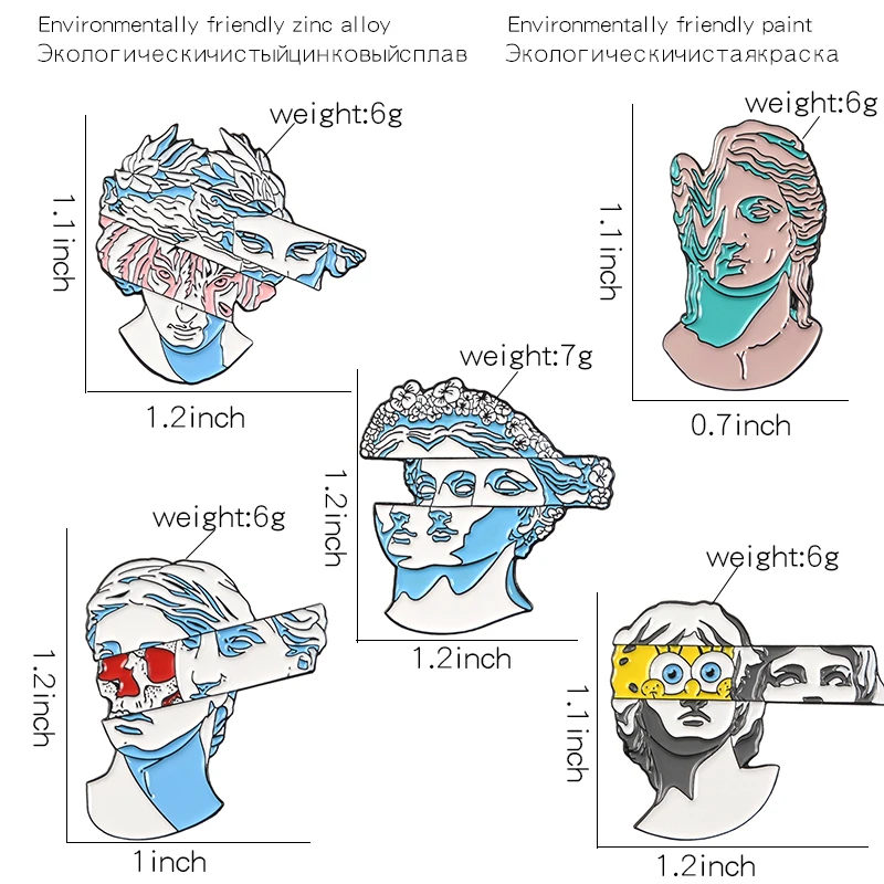 Статуя булавка скульптура Эмаль Булавка греческие статуи угол лацкан булавка Badgess для одежды сумки рюкзаки броши для мужчин и женщин