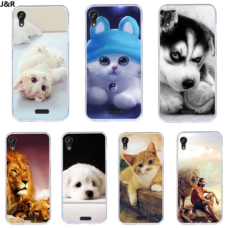 

J&R Cute Cat Pattern Phone Cover For Fly FS502 Cirrus 1 FS 502 Silicone Cartoon Animal Case For Fly Cirrus 1 FS502 Back Covers
