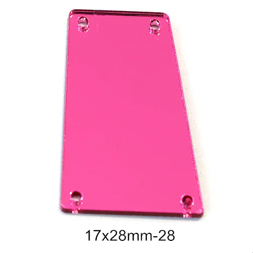 20-50 шт розовые специальные формы акриловые пришить на зеркало с отверстиями FlatBack зеркало акриловые пришить горный хрусталь для аксессуаров E7065 - Цвет: 17X28mm