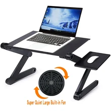 Portable Foldable Adjustable Folding Table for Laptop Desk Computer Mesa Notebook Stand Tray For Sofa Bed With Fan Mouse Pad computer desks portable adjustable foldable laptop notebook lap pc folding desk table vented stand bed tray bandeja plegable