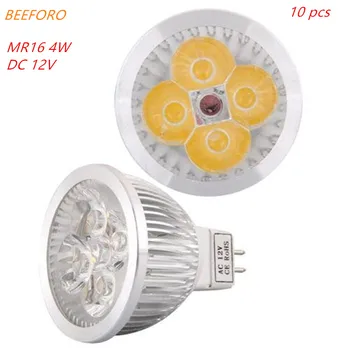 

Beeforo 4W GU5.3(MR16) LED Spotlight MR16 4 High Power LED 360-400 lm Warm White / Cool White Dimmable DC 12V/AC 12V 10 pcs