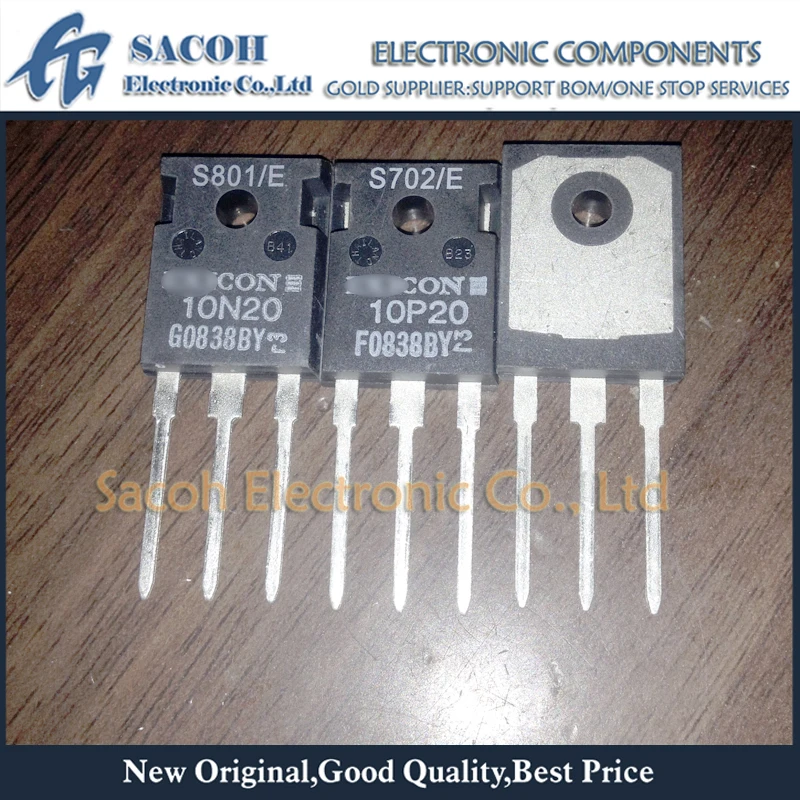 

Free shipping 1Pairs ECX10N20 10N20 10N20R + ECX10P20 10P20 10P20R TO-247 10A 200V N-ch + P-ch RF MOSFET