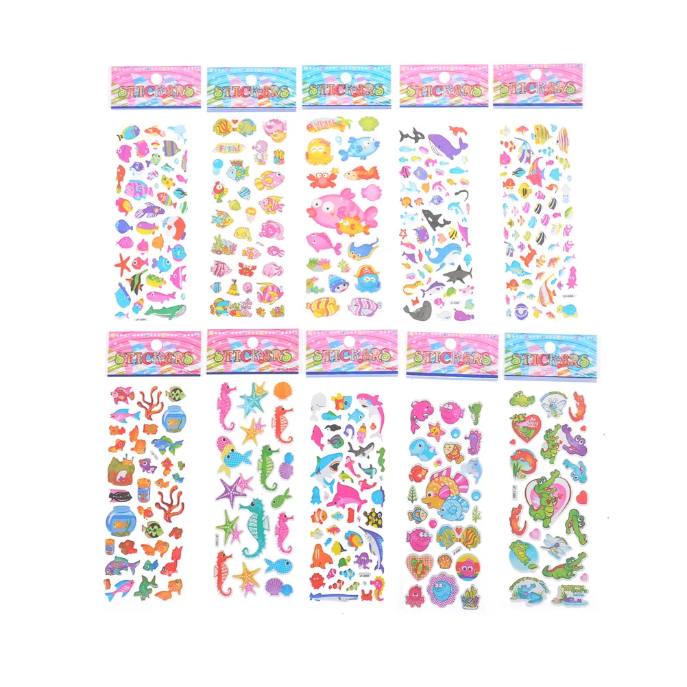 3Sheets cute Cats Animals Scrapbooking Bubble Puffy Stickers Reward Kids Toys/_C