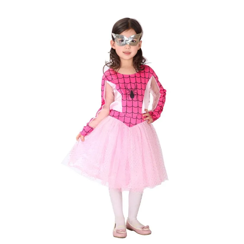 Детское платье для косплея «Человек-паук» для девочек, детское маскарадное платье для девочек, милый детский костюм на Хэллоуин, костюм на Рождество