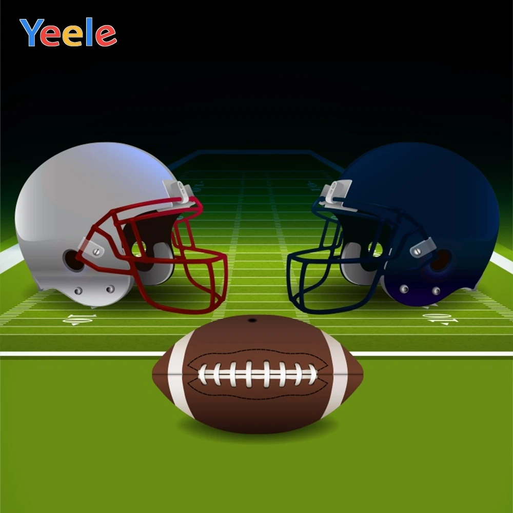 

Yeele American Football Helmet Ball Children Photography Backgrounds Boy Soccer Field Photographic Backdrop for Photo Studio