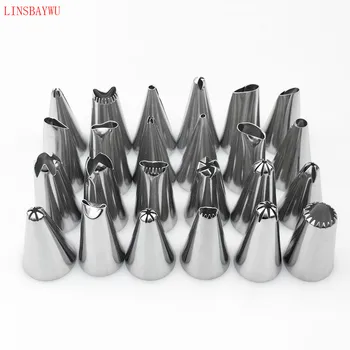 

24pcs Cake Tools Icing Piping Nozzles Tips Confectionery Packing DIY Stainless Steel Fondant Cup Cake Baking Decoration