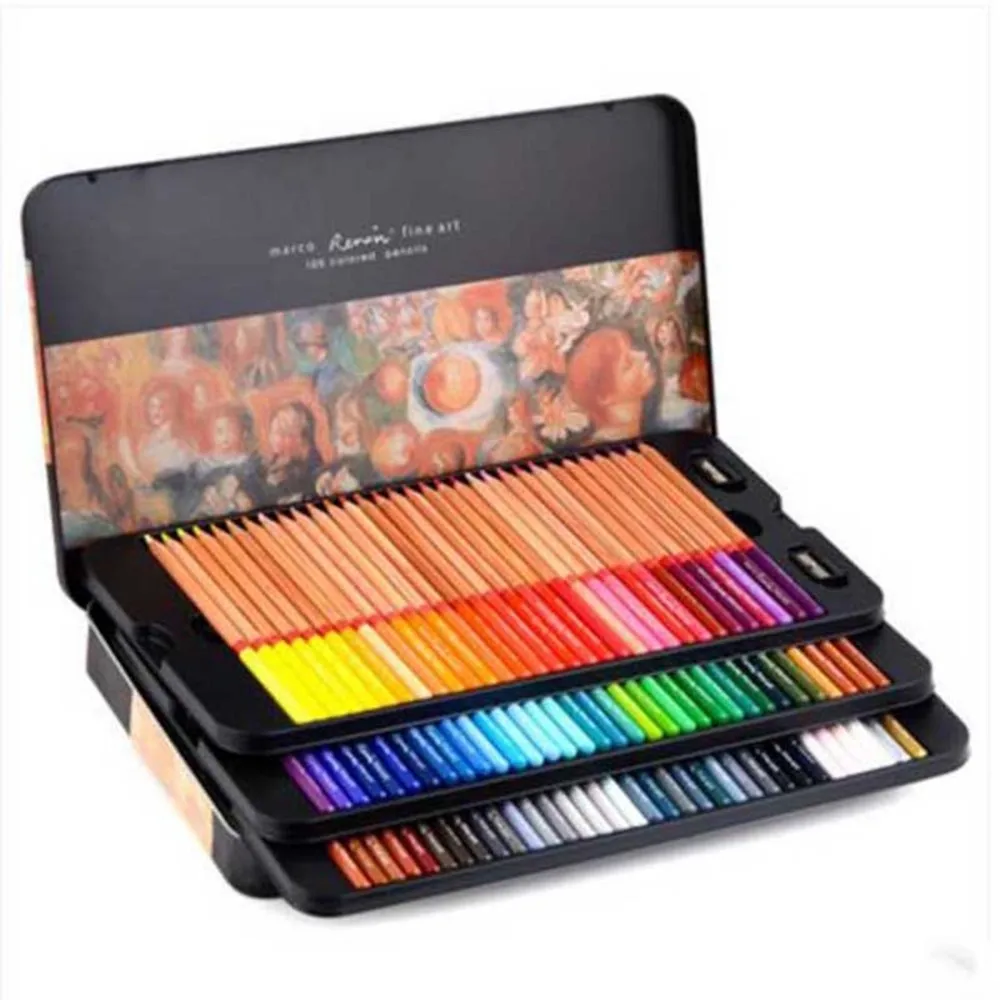 

Free shipping oily color lead tin box drawing hand color pencil 24 36 48 72 100 colors lapis de cor faber castell /N16040