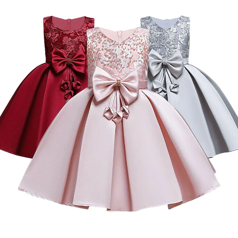 Летняя детская одежда платья для девочек Новые Вечерние платья принцессы с цветочной вышивкой Свадебные платья Tutu Детские костюмы От 3 до 12 лет