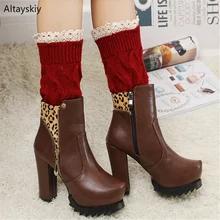 Гетры Женские однотонные вязаные на шнуровке зимние теплые дышащие эластичные женские гетры универсальные Kawaii Досуг Модный шик