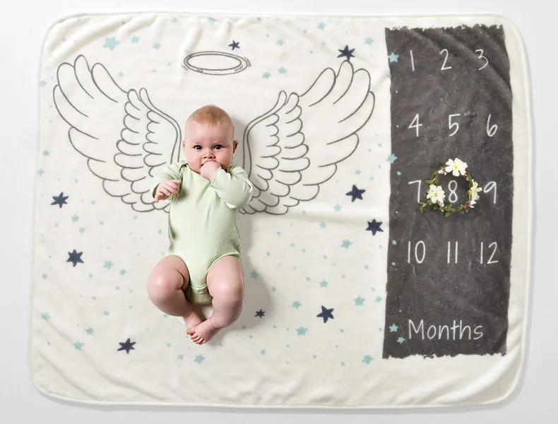 Детское одеяло s новорожденный цветочный младенец Пеленальное Одеяло очень мягкий флис ребенок Фотография реквизит одеяло-Ростомер - Цвет: Серый