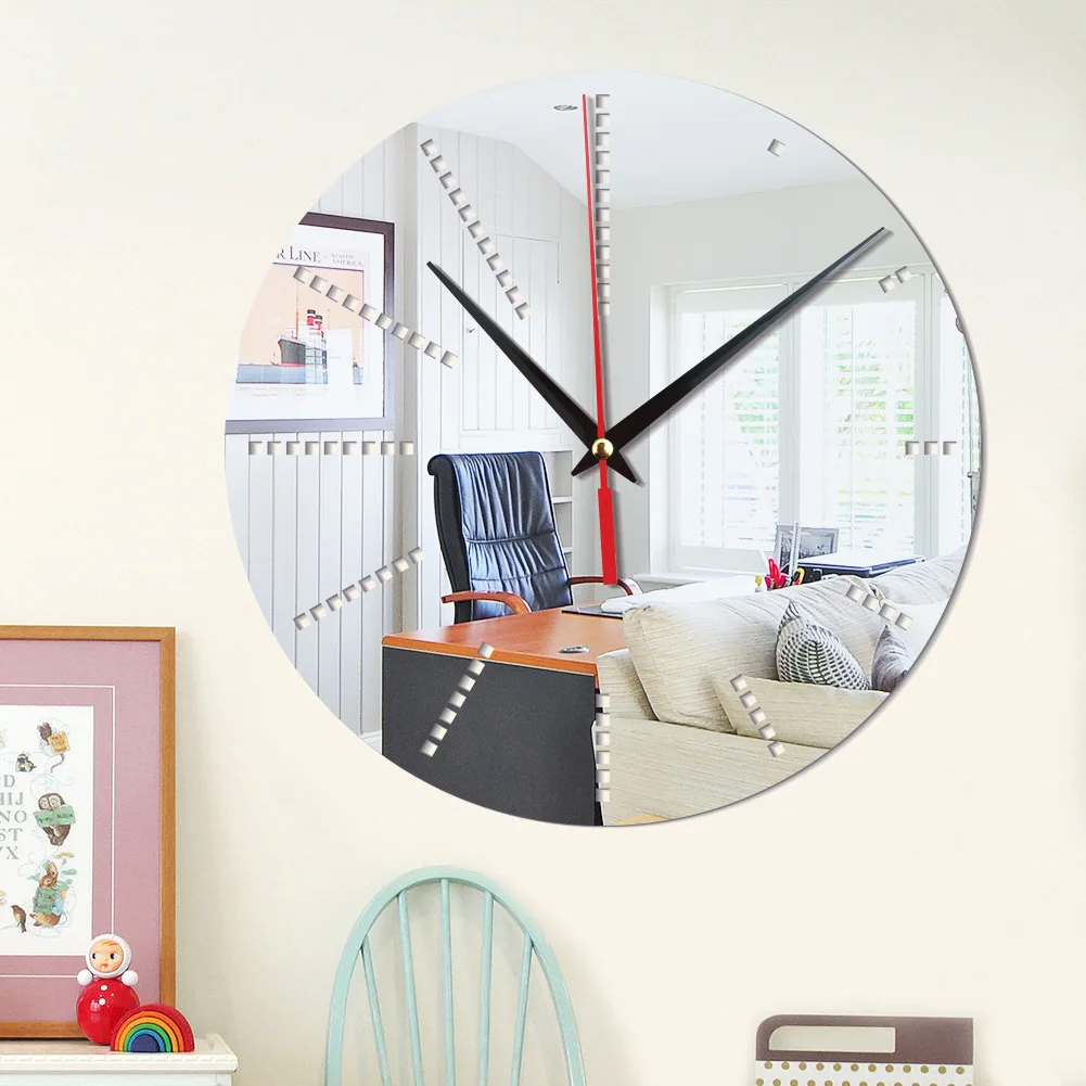 Акриловые зеркальные настенные часы креативные DIY настенные наклейки часы атмосфера простые украшения для гостиной современные настенные часы