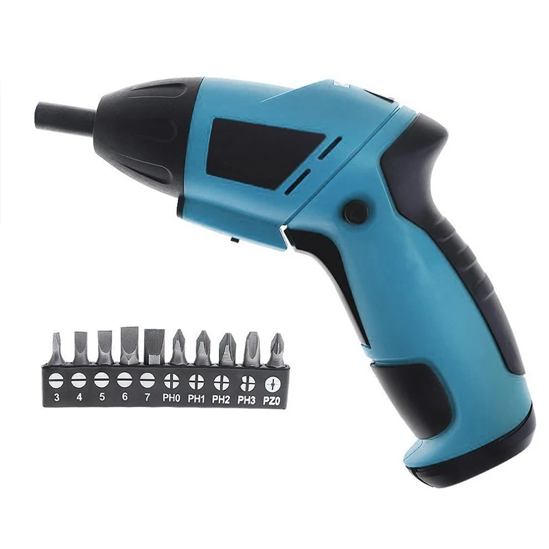 

Mini 6V Battery Operated Cordless Electric Screwdriver Driver Bits Drill Blue Home Useful Multi Hand tool PH0/PH1/PH2/PH3/PZ0/3